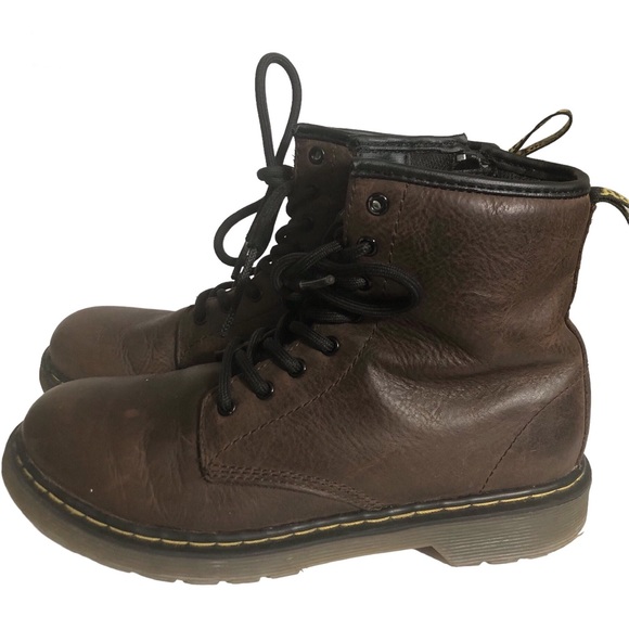 Dr Martens Brown Leather 8-eye combat boots Zipper DMs Docs Sz 5 - Picture 5 of 15